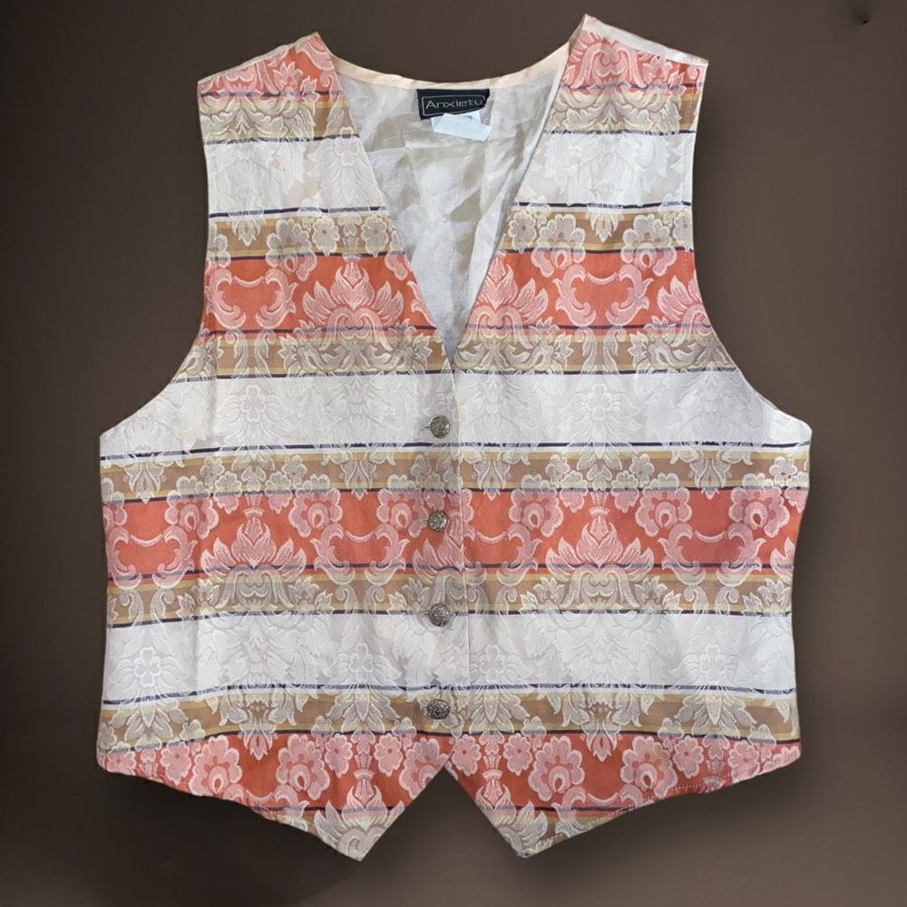 Vintage Anxiety Brocade Striped Tapestry Vest